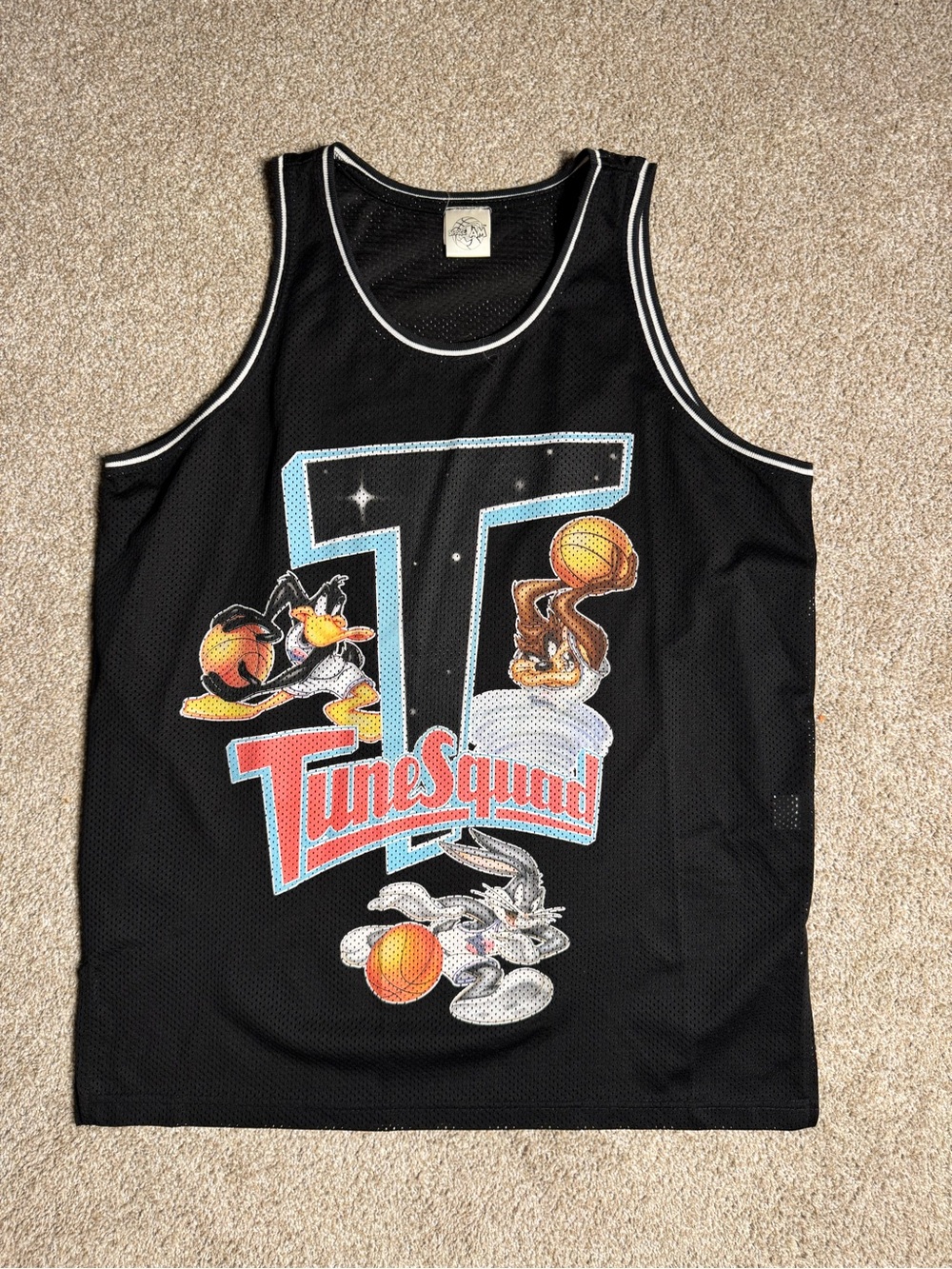 TuneSquad Basketball Mesh Jersey Tank Top - Black